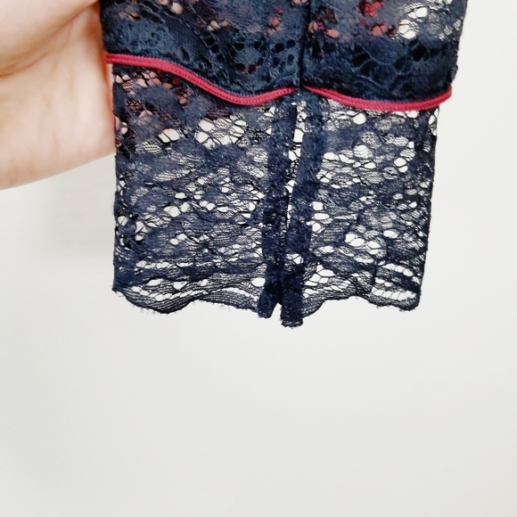 Zara Lace Blouse Sheer Small Black NEW - Picture 9 of 14